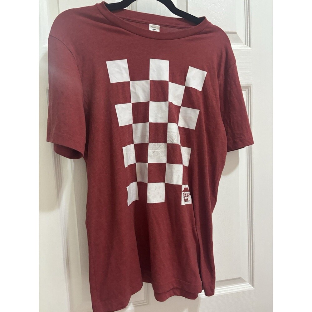 Pizza Hut Checkerboard Logo Shirt Small Work Uniform Tee Employee Classic Retro
